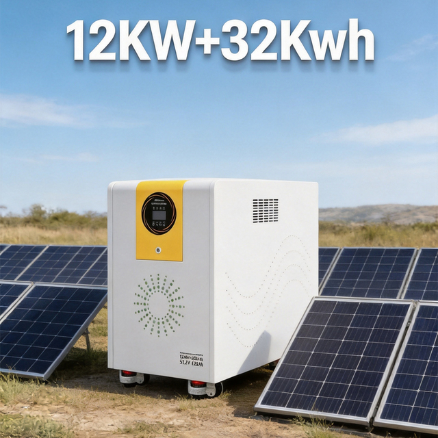 All In One Residential Power Storage Unit 12KW Inverter 32KWh Battery 51.2V 628Ah for Solar Backup and Off Grid Use