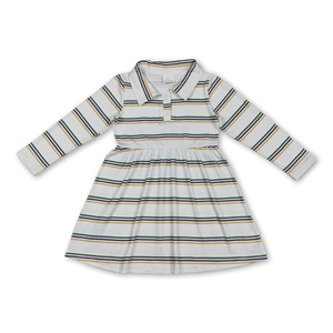 Ensemble polo rayé vert, violet et jaune pour filles, Mardi Gras, vêtements pour enfants, boutique de vêtements pour enfants, vêtements pour bébés, OEM/ODM/RTS - Product Image 4