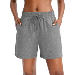 Women's Gym Shorts Low Price Breathable Quick Dry Elastic <b>Drawstring</b> with Button & Pattern Decoration Canvas Fabric - Product Image 3