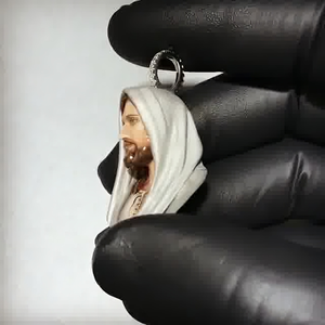 Unisex 925 Plata rodio plateado 3D Jesús cabeza colgante totalmente helado VVS Moissanite diamante Hip Hop esmalte Bustdown collar - Product Image 4