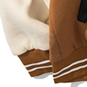 Blouson universitaire d'hiver personnalisé avec logo sur le col et devant, écologique, respirant, haute qualité, faible MOQ, pour homme, vêtement d'extérieur - Product Image 4