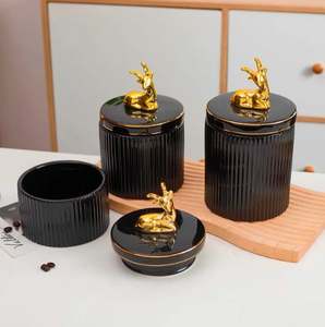 Stylish Black Galvanised Storage Container Durable <b>Canister</b> Ideal For Pantry Tea Coffee <b>Sugar</b> And Grains - Product Image 2