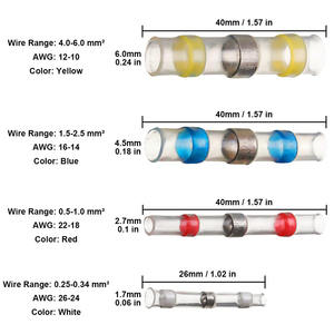 Aluminium Solder Seal Heat Shrink Insulated Electrical Wire <b>Terminals</b> Brass Plated 250V Waterproof Automotive Butt Splice Cable - Product Image 4