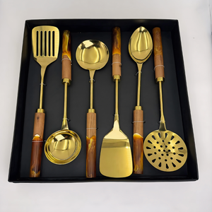 Ensemble d'ustensiles de cuisine en acier inoxydable de 6 pièces, finition cuivre, durable, facile à nettoyer, haute qualité, au meilleur prix de gros - Product Image 3