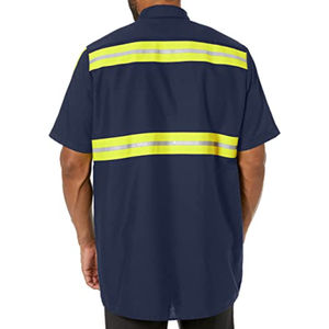 Venta al por mayor OEM de alta visibilidad de manga larga Hi Vis amarillo reflectante camisa de trabajo Impresión digital camisas de seguridad antibacterianas - Product Image 2