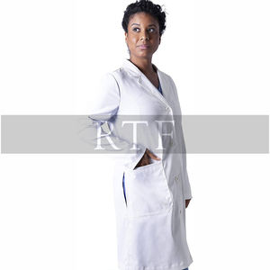 Venta caliente Blanco Hospital Enfermera Scrubs Diseño de moda Bata de laboratorio-Uniformes impermeables de calidad premium por Raw to Fine - Product Image 3
