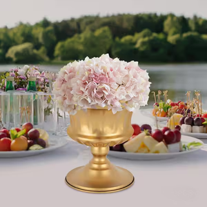 Jarrones de Navidad, florero dorado para centro de mesa de boda, maceta de Metal para exhibición de mesa, tarro Floral de estilo Vintage hecho a mano para hogares - Product Image 1