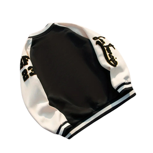 แจ็คเก็ตบอมเบอร์สำหรับผู้ชายแจ็คเก็ตเบสบอลลายกราฟิกปักออกแบบได้ตามต้องการแขนหนังใส่ได้ทั้งชายและหญิงโลโก้ของคุณ - Product Image 5