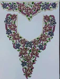 Handmade in India Elegant 3D Floral Appliques <b>Embroidered</b> on Soft <b>Tulle</b> Collar for Clothing Accessories Premium Patches - Product Image 4