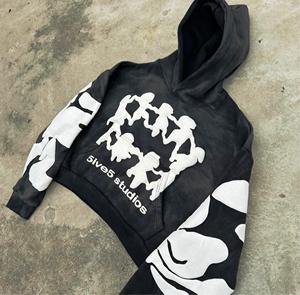 Personnalisable de haute qualité 420 grammes éponge 100% coton hiver impression numérique bouffée avant dos hommes Streetwear sweats à capuche sweats - Product Image 5