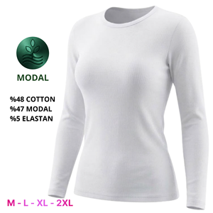 <b>Women</b> Long Sleeve Top Seamless Knitted Casual Cotton Modal <b>Undershirt</b> Eco-Friendly - Product Image 3