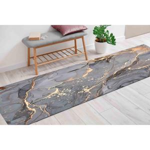 พรมหินอ่อนสีเทาและสีทอง: พรมปูพื้นที่ทันสมัย, พรมบางๆแบบไม่ทอ - Product Image 4