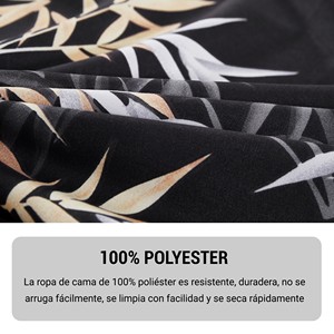 Set copripiumino 3 pezzi 100% poliestere con lenzuolo con angoli e federa, motivo vegetale, lavabile, biancheria da letto per la casa 100TC - Product Image 6
