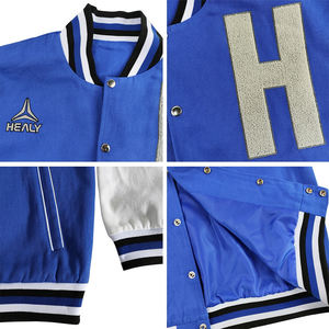 Veste universitaire vintage personnalisée pour hommes et femmes, patchs en chenille, broderie, logo frontal, veste de baseball personnalisable pour hommes - Product Image 4