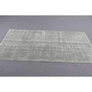 พรมวินเทจสไตล์ตุรกี ขนาด 3.4x7.1 ฟุต พรมขนสัตว์สีเทา - Product Image 3