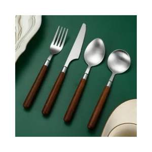 Ensemble de couverts élégant en acier inoxydable, manche en PVD noir, ensemble de couverts modernes pour table de restaurant - Product Image 4