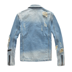 Streetwear décontracté à impression de logo personnalisé veste en jean à la mode en gros manteaux d'équitation meilleure veste en jean pour hommes - Product Image 2