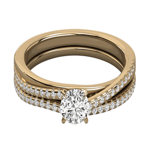 Bague de fiançailles en diamant rond pour elle - Product Image 1