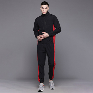 Veste à fermeture éclair décontractée pour hommes avec col montant respirante noire OEM vente en gros vêtements de course à pied de vêtements de fitness - Product Image 1