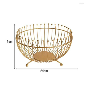 Cesta de fruta de diseño elegante hecha de alambre de metal Cesta de fruta de metal dorado para accesorios de mesa en el precio más barato - Product Image 5