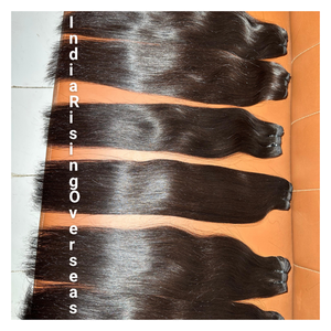 Extensiones de Cabello Humano Virgen Indio 100% Natural, Liso, en Oferta, Precio de Mayoreo Directo del Proveedor Indio - Product Image 1