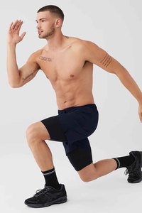 Shorts de bain décontractés pour hommes bleu marine à séchage rapide avec poches et cordon de serrage à la taille, vente en gros, forte demande - Product Image 4