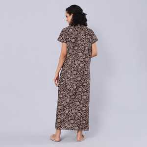 Camisón Largo Evolve para Mujer, 100% Algodón Estampado, Ropa de Dormir Súper Cómoda, Cintura Elástica, Cierre con Botones, Popelina Tejida - Product Image 2