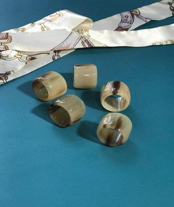 Anillo de Cuerno de Búfalo Antiguo Hecho a Mano, Ecológico y Natural, con Incrustaciones Religiosas Modernas, para Compromiso, Aniversario, Fiesta, Regalo - Saniya - Product Image 5