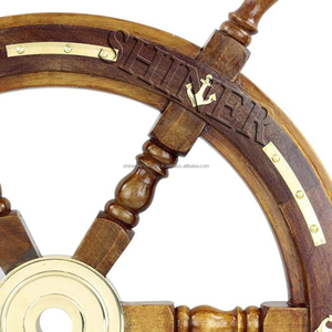 <b>Wooden</b> Ship <b>Wheel</b> Brown Color Round Ship <b>Wheel</b> Brass Design Nautical Ship <b>Wheel</b> Wall Hanging Home & Office Halloween Gift - Product Image 6