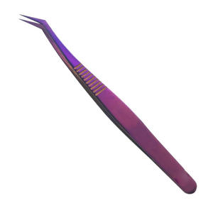 Pince à épiler d'extension de cils en fibre de couleur violette au plasma - Product Image 1