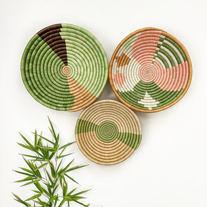 ชุดตะกร้าสานติดผนังสไตล์แอฟริกันแผ่นหญ้าแสงจันทร์สีสันสดใสสำหรับตกแต่งในราคาขายส่งสำหรับผู้ค้าปลีก - Product Image 4