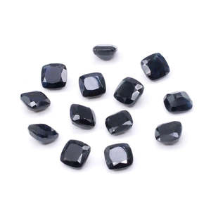 Saphirs bleus naturels non traités, taillés en coussin, ovale, poire, étoile, pierres précieuses calibrées, taille 3mm-4mm, poids 1ct, traités thermiquement, hauteur 8mm - Product Image 1