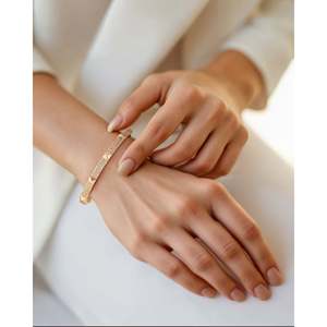 Bracelet et jonc en diamant en or - Product Image 2