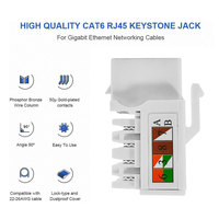 Konektor Jaringan Punch Down Cat 6 RJ 45 Keystone Modular UTP 90 Derajat RJ45 Cat5e Cat6 Keystone Jack