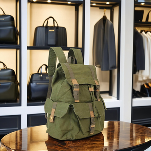 Canvas Rucksack Rucksack Canvas Fashion Waxed Canvas Unisex Men School Bag Men Travel <b>Backpack</b> <b>Woman</b> <b>Laptop</b> <b>Backpack</b> - Product Image 2