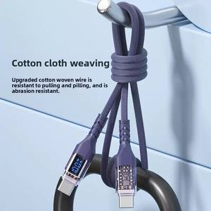 Câble USB-C vers USB-C tressé en nylon 100W PD à charge rapide pour téléphone portable, ordinateur et batterie externe, faible MOQ - Product Image 4