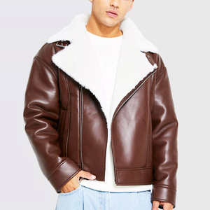 แจ็คเก็ตหนังผู้ชายสไตล์ปี 2025 กันน้ำ พิมพ์โลโก้ตามสั่ง คอตั้ง ตัดเย็บตามขนาดที่ต้องการ เนื้อผ้านุ่มสบาย ดีไซน์โดดเด่นสำหรับฤดูหนาว - Product Image 4