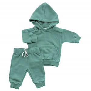Ensembles de vêtements pour enfants personnalisé bébé enfants polaire survêtement sweats à capuche et pantalons de survêtement ensemble automne hiver unisexe enfants bébé ensembles à capuche - Product Image 1