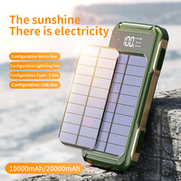 Nouvelle batterie solaire portable 20000mAh - Câbles intégrés, charge sans fil, étanche, charge rapide pour les voyages en plein air