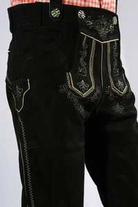 Pantalones largos de cuero para hombre, decoración Vintage, tela tejida de Lederhosen, ropa bávara de talla grande, cintura con logotipo impreso Bundhosen - Product Image 4