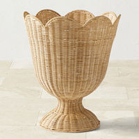 Tissé à la main naturel rotin osier jardinière ensemble piédestal Pot de fleur décoratif intérieur extérieur plante panier en gros jardin décor