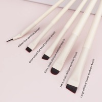 Kuas Makeup Mata Bulu Vegan Ultra Tipis Bersudut Datar, Alat Kustom untuk Aplikasi Mata Detail, Perlengkapan Pelatihan Kecantikan, Pasokan Grosir