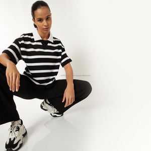 T-shirt polo court à manches courtes avec logo personnalisé Fit2Fight, col en V sexy, polo pour femme, polo de golf pour femme - Product Image 4