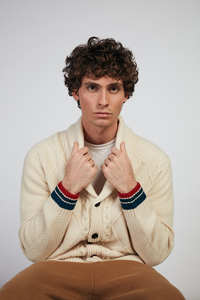 Cardigan intrecciato bianco da uomo in maglione di cashmere lavorato a maglia più venduto - Product Image 2