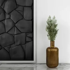 Vase en métal artisanal contemporain élégant pour hôtels, vase à fleurs noir mat, Zahid Exports, grossiste fiable - Product Image 3