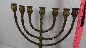 menorah candle stick Stylish Brass Menorah Candle Holder Jewish Hanukkah <b>Lamp</b> Decorative Candle Stand Elegant Home Accent - Product Image 3