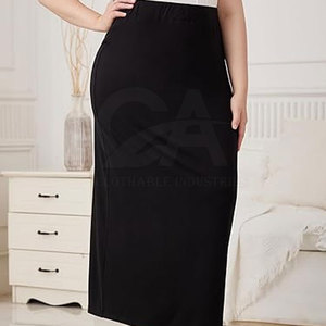 Plus Size Straight Cut <b>Skirt</b> Women Breathable Casual <b>Skirt</b> Women Plus Size Straight <b>Skirt</b> <b>Elastic</b> Waist Comfortable - Product Image 5