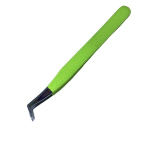 <b>Neon</b> <b>Green</b> And Black Tweezers Stainless Steel Fine Quality Eyelash Tweezers Straight and Curved <b>Top</b> Quality Lash Tweezes - Product Image 1