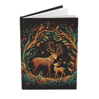 Journal en cuir véritable du fabricant avec impression UV Cerf et Fawn, Grimoire fantaisiste, Livre des Ombres