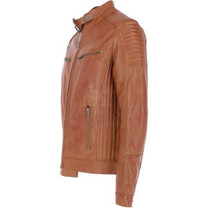 Blouson de moto en cuir pour homme, personnalisé, OEM, avec soutien dorsal, collection 2025 - Product Image 6